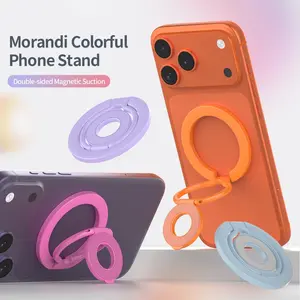 Dual-Sided Magnetic Phone Stand, Foldable 360° Rotating Metal Holder, Compatible with Magsafe, Portable Strong Magnet for iPhone, Smartphone Stand