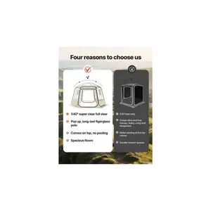 VEVOR Pop up Bubble Tent, 11x 10.2 ft Waterproof UV-Resistant, Clear Camping Tent Shelter, Outdoor Garden Dome Igloo Tents with Windows, 540 Panoramic View, for 8-10 Persons Patio Backyard