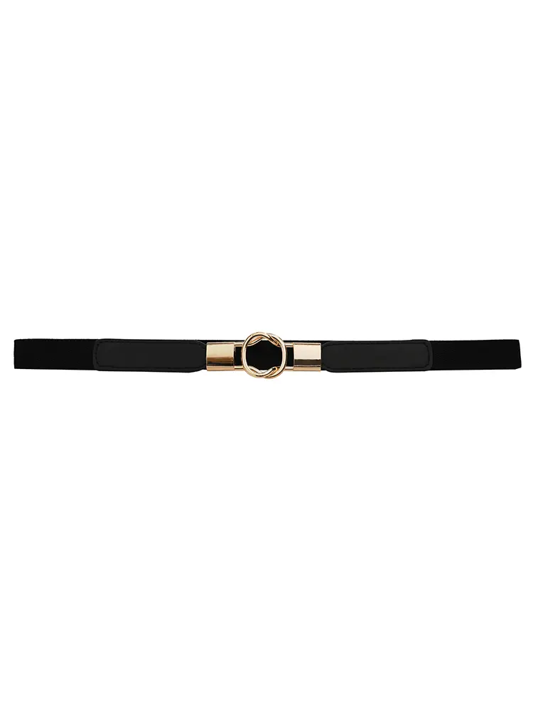 BloomChic Women's Elastic Stretch Waist Belt - Adjustable Waist Cinching Belt with Twist Metal Buckle, Chic Dress Accessory for Flattering Everyday Outfits,Summerfinds