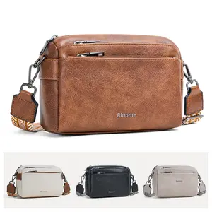 Bluome Versatile Crossbody Bags for Women,  5 Zips Small Trending Purses Shoulder Bag with Adjustable Strap, PU Leather Handbag Tote Sling Everyday Bag for Travel Essentials Work, Gift for Her Mom Summervibes