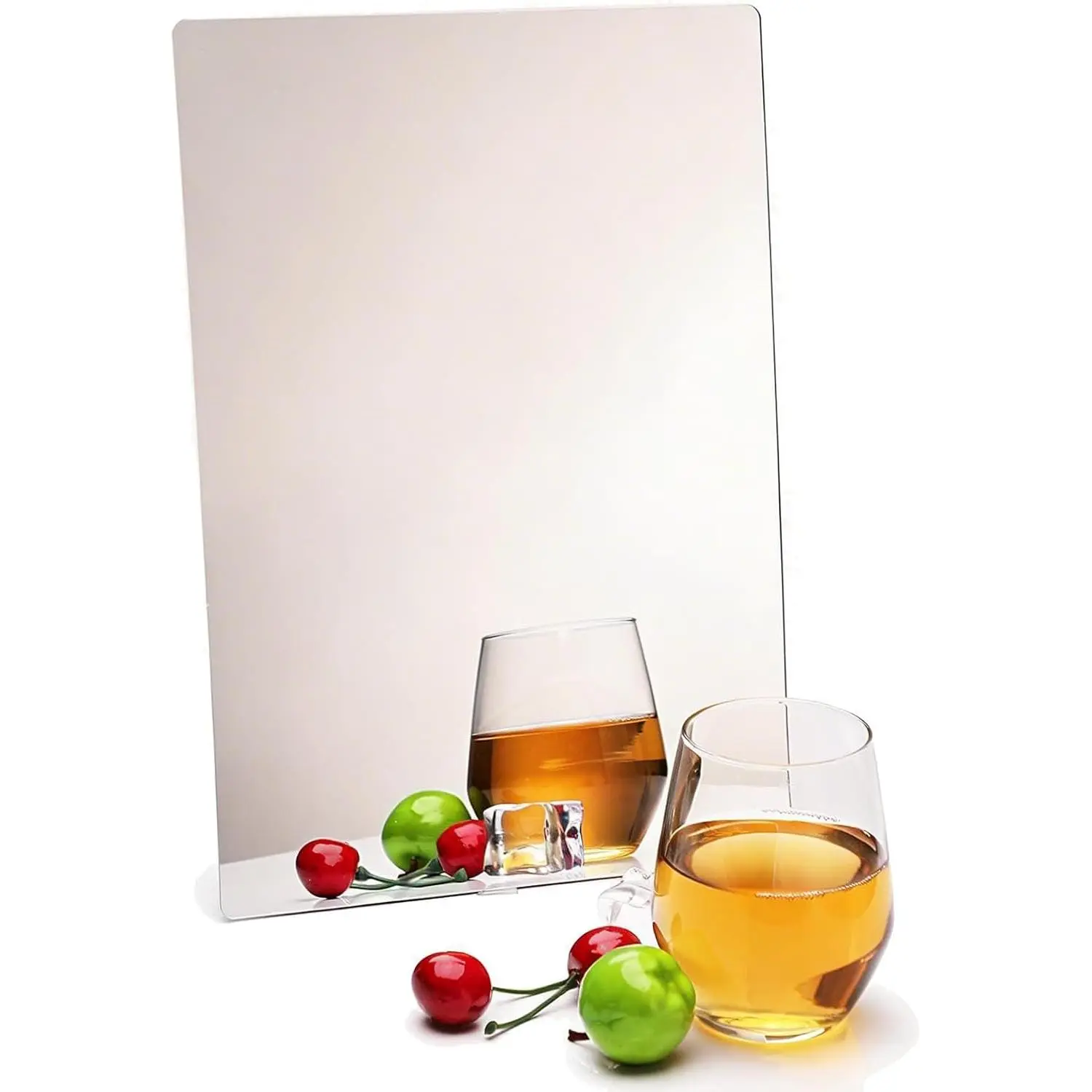 iCAGY Acrylic Mirror for Wall for Kids Adults Bedroom Door Closet Acrylic Shatterproof Self-Adhesive Lightweight Plastic Mirror Tile Sheet, Reflective Safe Plexiglass - Silver 8x10 inch 1 Pcs