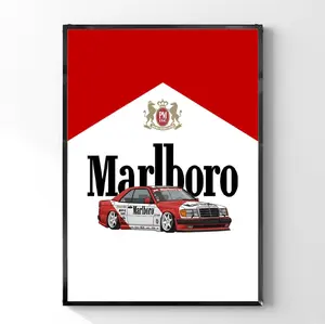 Vintage Motorsport Racing Car Poster Retro Garage Wall Art Decor