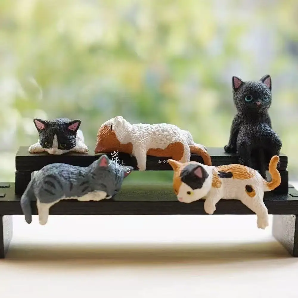 Cartoon Kitty Statue - Miniature Animal Decorative Ornament Figurines, Small Computer Screen & Office Desk Decoration, Stress-Relief Healing Toy, Ideal Gift for Home Supplies Enthusiasts, Miniature Figurines