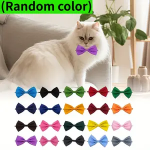 20 Piece Cat Dog Bow Tie Pet Dog Bow Ties Collar Adjustable Colors Solid Pet Collar (Random Color) Fashion Accessories
