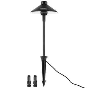 Father's Day Gift VEVOR 8 Pack Low Voltage Landscape Path Lights, 3W 210LM 12V-24VAC/DC Outdoor LED Pathway Lighting, 3000K Warm White Walkway Lights with Quick Connectors, IP66 Waterproof for Yard Garden Sidewalk