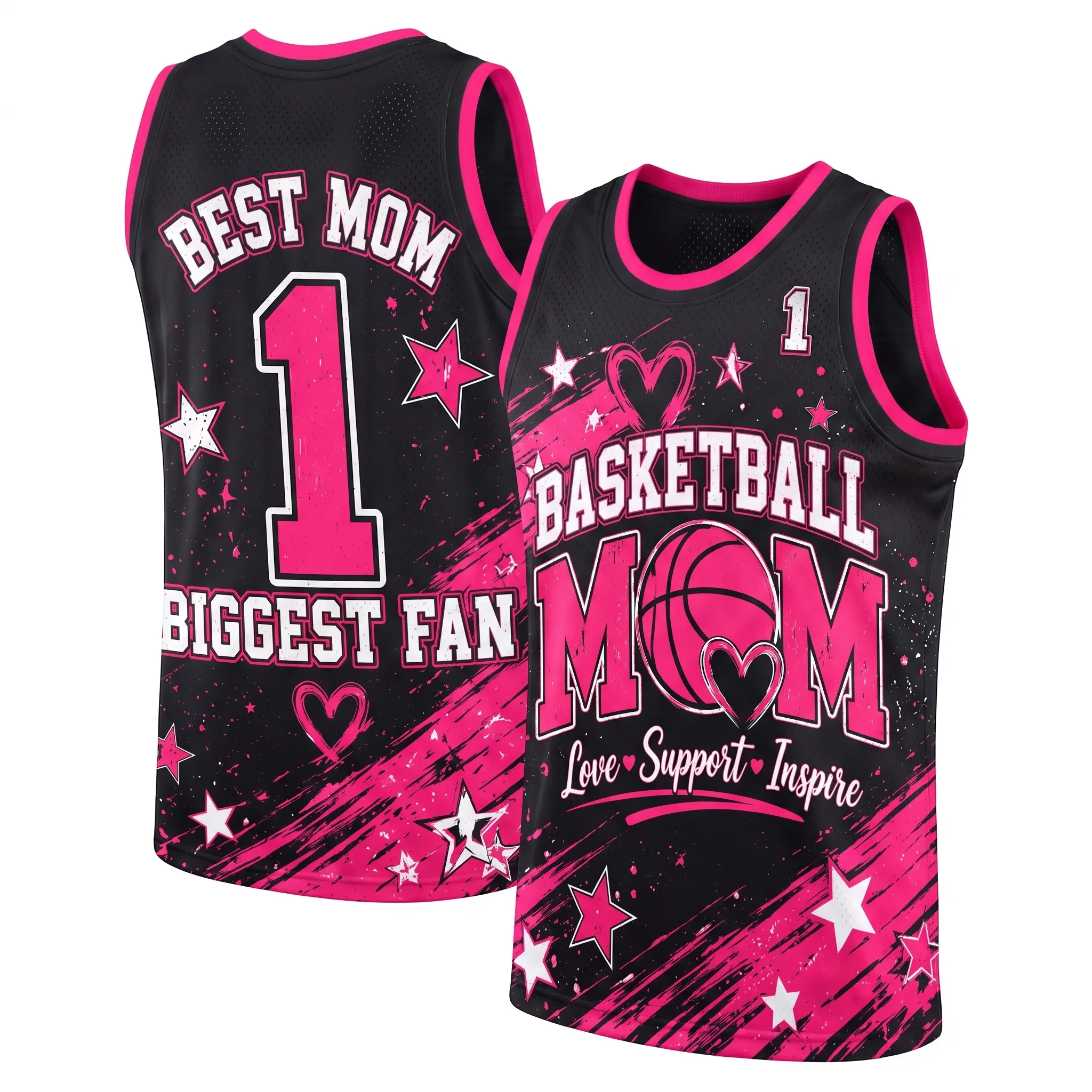 Personalized Basketball Mom Jersey, Custom Name Sports Mom Shirt, Best Mom Biggest Fan Gift