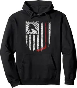 Hockey American USA Flag Hoodie Mens Tee Hoodie Pullover Hoodie