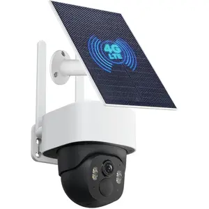 4G LTE Cellular Solar Security Camera Wireless Outdoor, No WiFi Solar Powered Cameras, 4MP PTZ 360° View, Motion Tracking, Color Night Vision, AI Detection, Built-in eSIM (No SIM Card Needed)