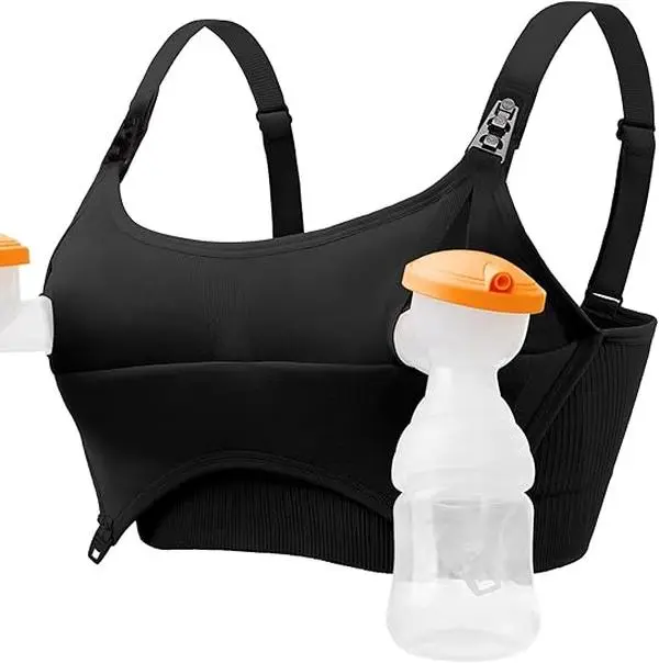 Pumping Bra Hands Free Seamless Comfort PatentedClasps Nursing and Pumping Bra in One Breast Pump Bra All Day Wear Maternity Solid Bra Maternity Shapewear