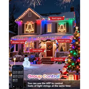 Smart Color Changing Christmas String Lights, 107FT 300LED App Control RGB LED String Lights with Remote & Timer, Waterproof Twinkle Christmas Tree Lights Indoor Outdoor Holiday Xmas Tree Decorations