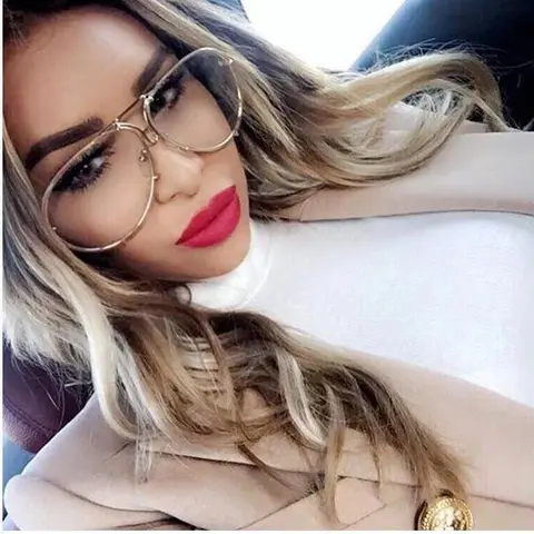Women's Country Posh Aviator Metallic Frames Eyeglasses - 65mm Lenses, Full Rim, Fashionable Feminine Style, Metallic Non-Prescription Glasses