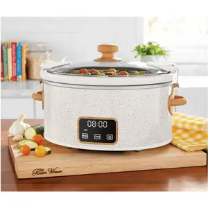 The Pioneer Woman 6 Qt Digital Slow Cooker with Locking Lid, Linen Speckle