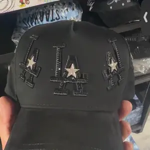 Star Club LALALA All Around Black Baseball Cap with Star and Letter Embroidery