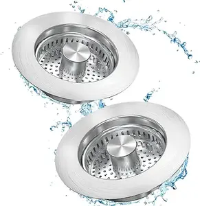 3-in-1 Kitchen Sink Drain Strainer,Universal Stainless Steel Kitchen Sink Stopper, Pop Up Anti-Clogging for 3-1/2 Inch US Standard Sink Drain Strainer Multi-Functional Stainless Steel Drain Strainer