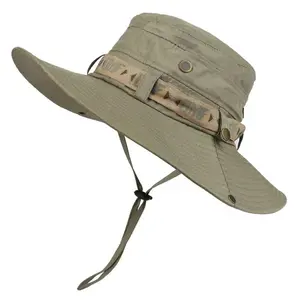 Men’s Wide Brim Bucket Hat, UV Protection Sun Hat, Breathable Mesh Outdoor Hat for Hiking, Fishing, Safari & Beach
