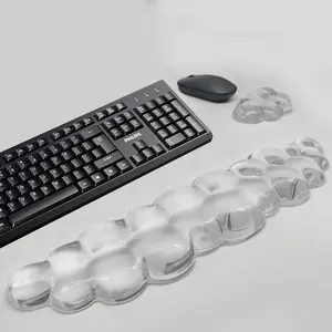 Gel Cloud Keyboard &  Wrist Rest Cloud Wrist Rest  Keyboard and  Pad Support for  Office  Laptop Gaming. (White)