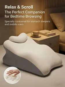 Memory Foam Back Pillow Wedge for Bed, Supportive Memory Foam Elevates Back & Legs, Ideal for Acid Reflux, Snoring Relief, Comfortable Sleep Aid