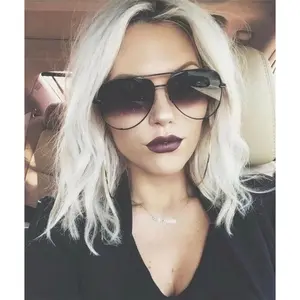 Big Aviator "KEY" Oversized Metal Gradient Women Sunglasses Shades with Stylish Gradient Design and Comfortable Fit