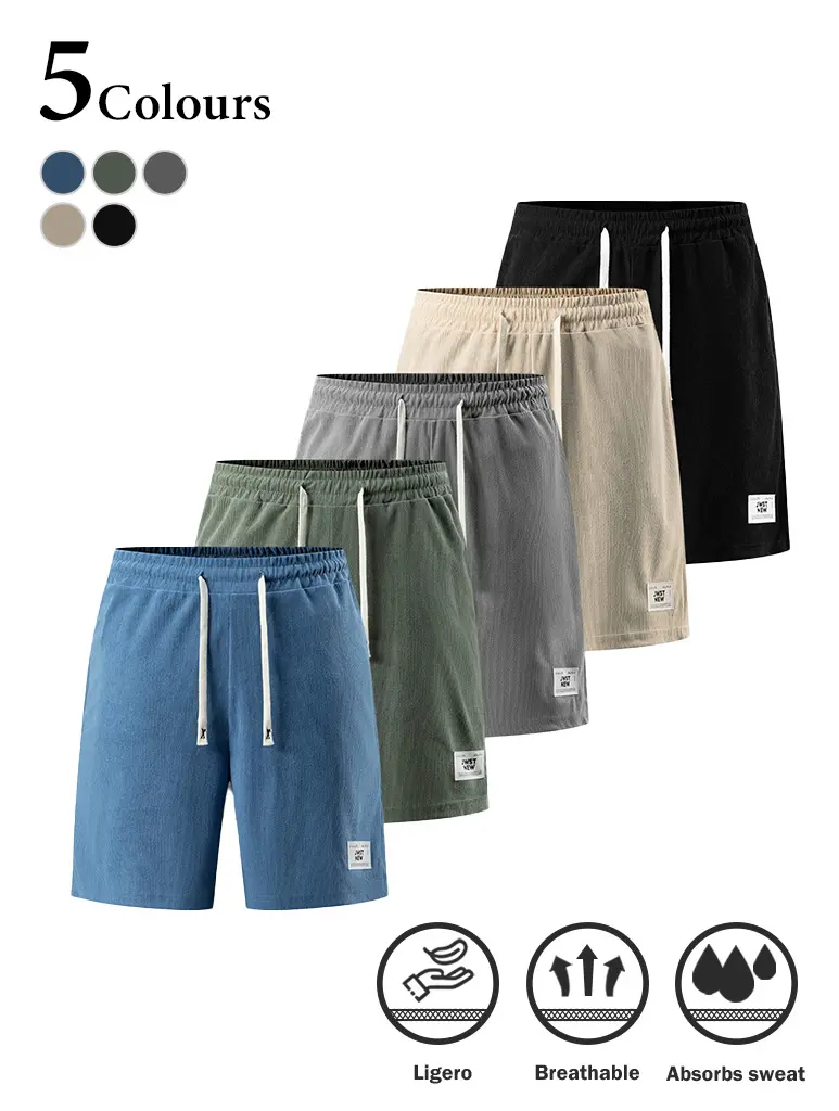 5-Pack Men’s Athletic Shorts, Ribbed Textured Quick-Dry Workout Shorts with Deep Pockets