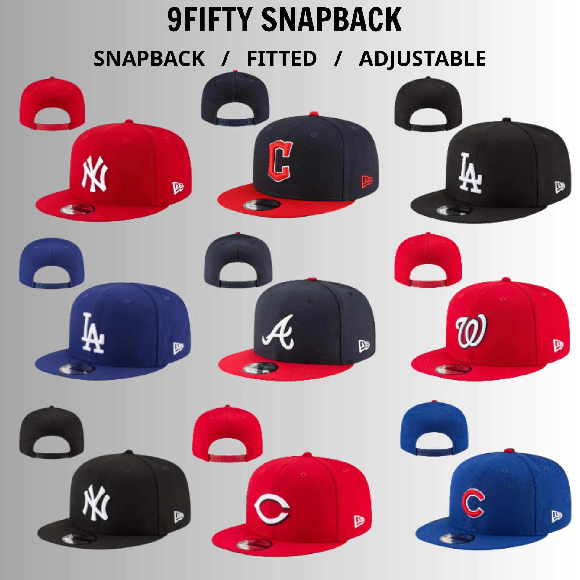 New Era MLB Team Logo Streetwear Baseball Hat – LA Dodgers, NY Yankees, White Sox, Cardinals, Nationals, Pirates, Braves, Guardians, Adjustable Flat Brim Snapback Cap, Classic Athletic Design, Trending TikTok USA 2026 Collection
