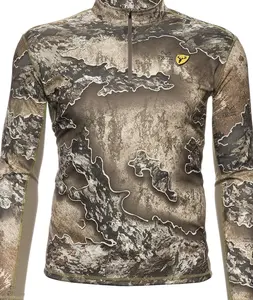 Unisex Oversized Camo Pullover – Quarter Zip Fleece Long Sleeve, Warm Outdoor Top