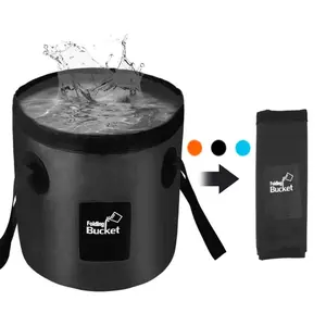 Portable Water Bucket, 1 Set Large Capacity Foldable Water Storage Bucket with Lid & Carry Handle, Water Storage Container for Travel, Camping, Hiking