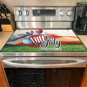1PC heat insulation pad 4th of July Uncle Sam Hat Felt Heat Resistant Mat - Non-Slip Washable Dust-Proof Kitchen Decor Pad for Stove, Table, Washer, Fridge, Bathroom & Appliances