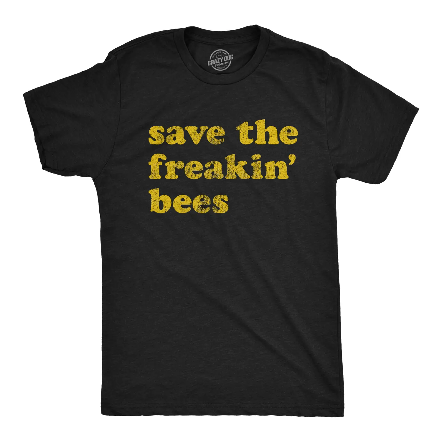 Mens Save The Freakin Bees T shirt Funny Beekeeper Honeybee Kind Gift Graphic Mens Funny T Shirts Cool Vintage Fashion T-Shirt Gift Classic Menswear Environmental Apparel for Men Funny Animal Short Sleeve Black