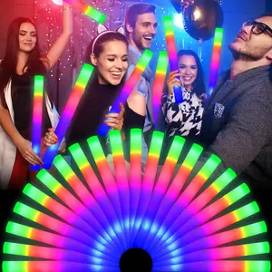 100/60/30Pcs Foam Glow Sticks with 3 Modes Colorful Flashing, Glow Stick Bulk Party Pack, Glow in Dark Party Supplies, Foam Glow Sticks Bulk for Wedding, Raves, Concert,New Year Party