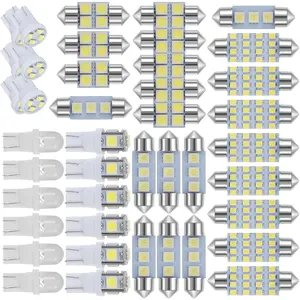 **42Pcs LED Car Interior Lights Kit, 6500K Super Bright T10 31mm 36mm 41mm Dome Map License Bulbs - Energy Saving LED Replacement for Car Truck SUV Interior Lighting**