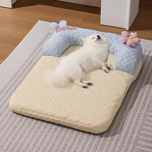 New Summer Pet Cooling Mat with Pillow, Removable & Washable for Dogs and Cats, Puppy