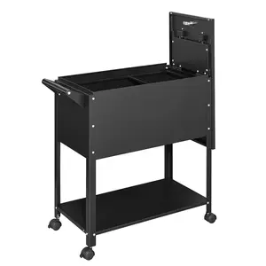 Yizosh Metal Rolling File Storage Cart with Wheels, Mobile File Cabinet with Lock, Filing Cabinet Organizer for Legal/A4 (Black) Sliding Drawers