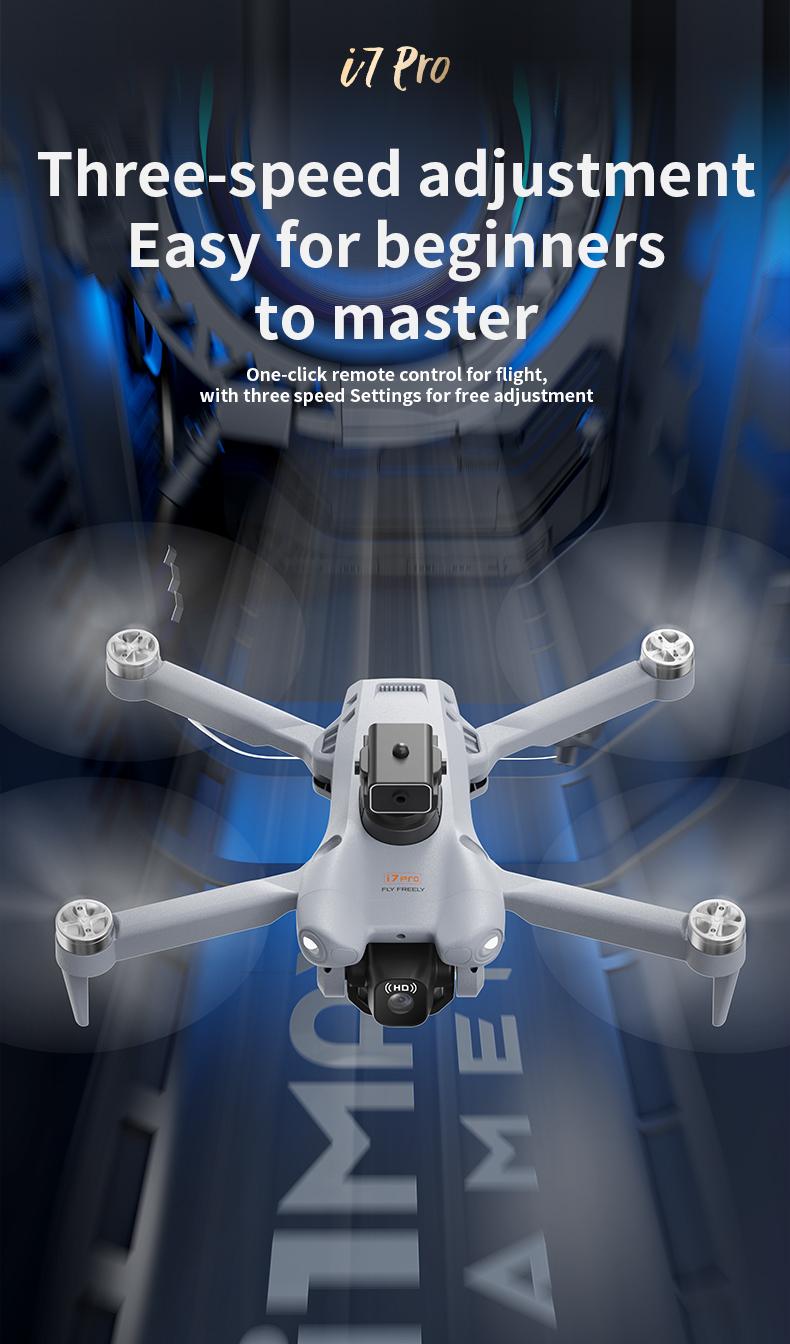 CJCMALL i7 PRO Brushless Drone with 4K HD Dual Camera, 4CH 2.4GHz Remote Control, Intelligent Obstacle Avoidance, Optical Flow Positioning, Foldable Design, 12 Minutes Flight Time