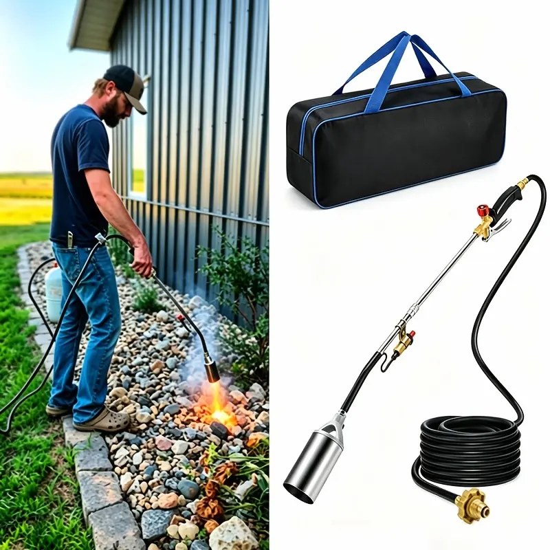 High Output BUT Flamethrower Torch, Portable Propane Torch Weed Burner Kit with Storage Bag, 10 Ft Hose, Weed Flame Torch for Campfire, Roof, Melting Ice And Snow
