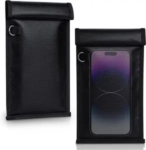 2 Pack Fireproof Waterproof Faraday Storage Pouches, RF Isolation Sleeve for Cell Phones & Car Keys, RFID GPS WiFi NFC Signal Isolation Bag for Travel Privacy Protection