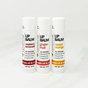 Verefina Berry Citrus Lip Balm Trio with Avocado Oil, Jojoba Seed Oil & Vitamin E for Nourishing, Hydrating, and Daily Lip Care