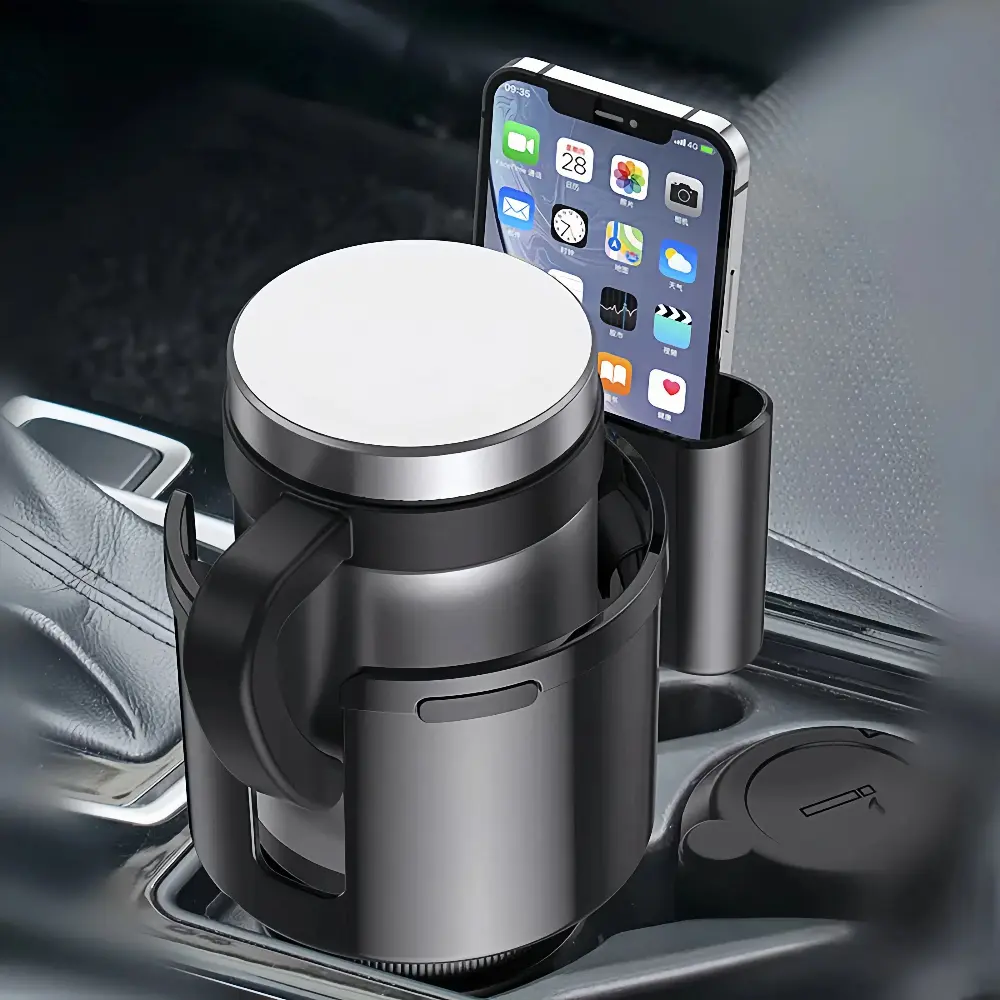 Car Cup Holder Expander, Cup Holder Extender for Car with Adjustable Base, Fits Yeti 24/36/46oz, Hydroflask 32/40oz, Large Bottles in 3"-3.9" (16-40oz) portable hook