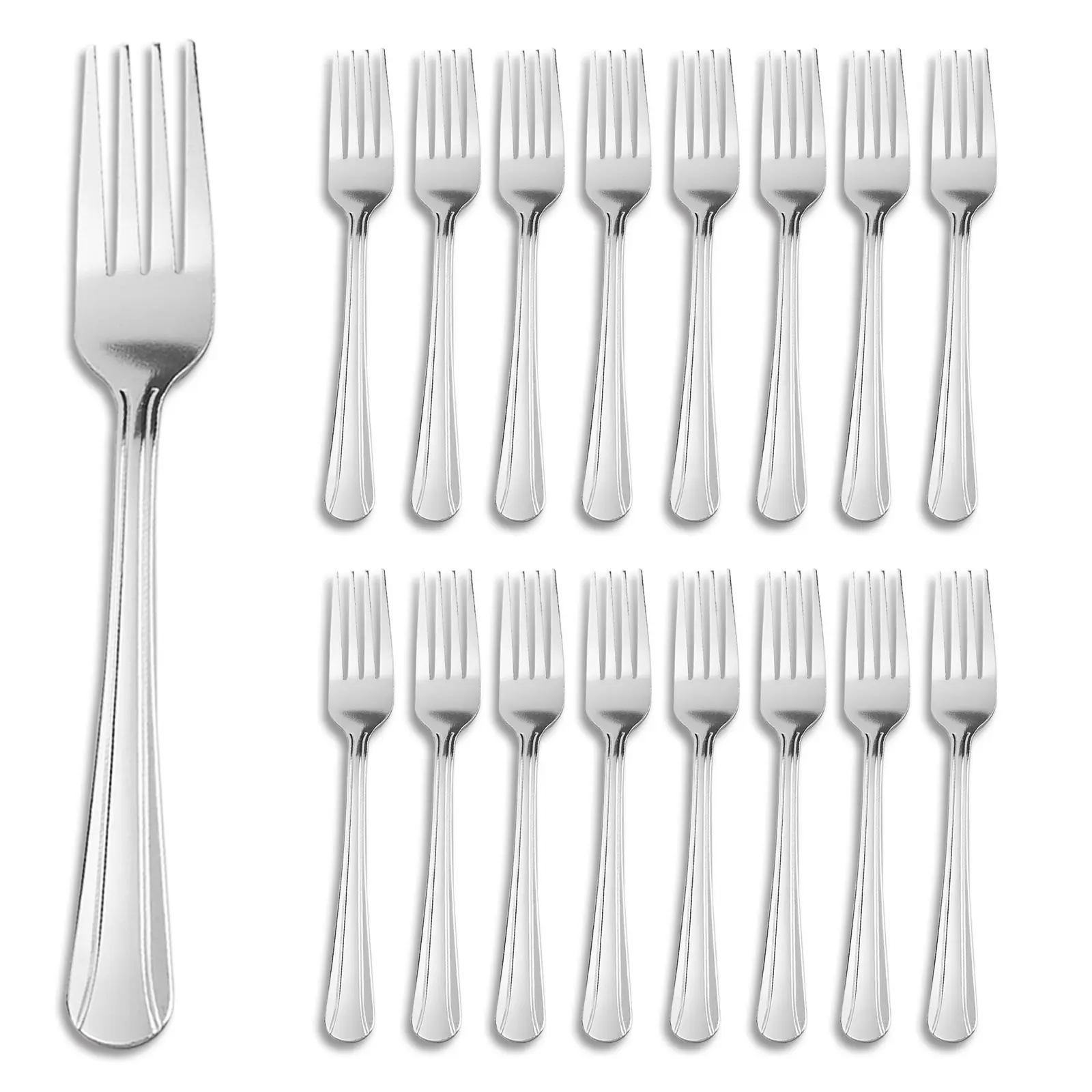 16-Piece Stainless Steel Dinner Fork Set, Classic Kitchen Cutlery, Compact Storage, Easy-to-Clean, Durable Tableware for Meals & Everyday Use