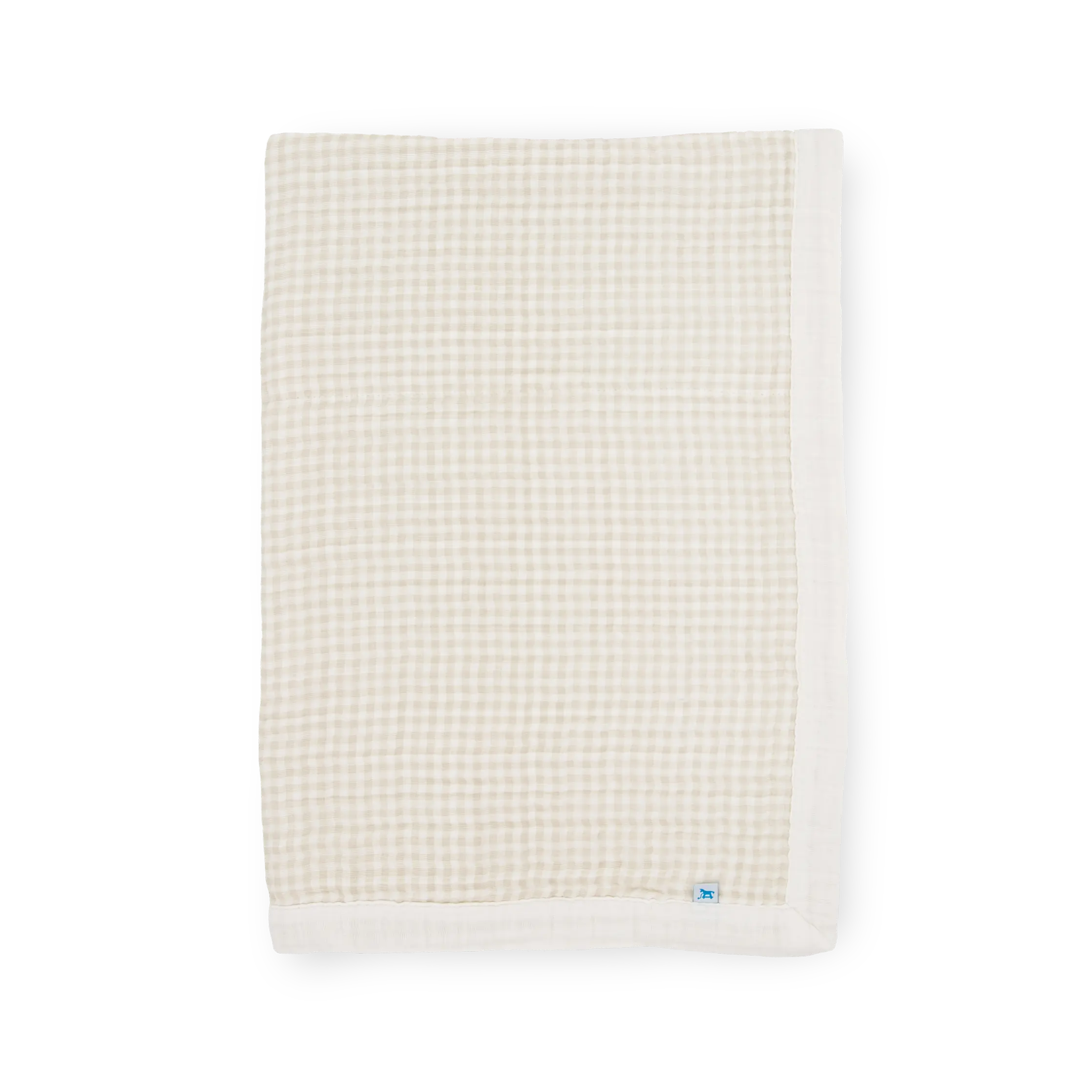 Cotton Muslin Baby Quilt - Tan Gingham, Soft Fabric, Ideal for Crib Use, Lightweight and Breathable, Versatile Design