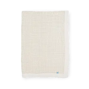 Cotton Muslin Baby Quilt - Tan Gingham, Soft Fabric, Ideal for Crib Use, Lightweight and Breathable, Versatile Design