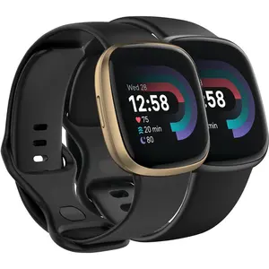 Compatible with  Versa 4 /  Versa 3 /  Sense/Sense 2 Bands, Soft  Replacement band for Women Men 2 Pack