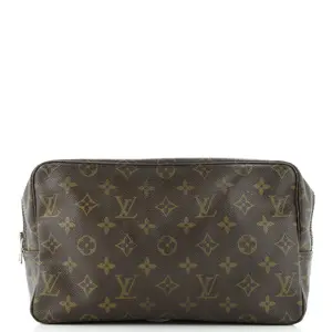 Pre-owned Louis Vuitton Canvas Coated Toiletry Bags Trousse Toiletry Pouch Monogram Canvas 28 by Rebag