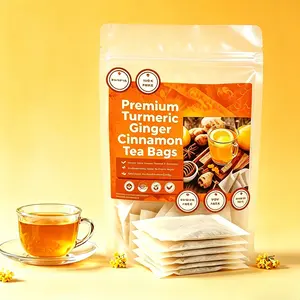Turmeric Ginger Cinnamon Tea, 100% Natural, Anti-Inflammatea. Eco-conscious Tea Bags. Turmeric Ginger Herbal Tea. No Sugar, No Caffeine, No Gluten, Vegan. antiinflamma tea, looseleaf tea Beverage anti in flama tea ginger caffeine free Detox Tea Bags Organ