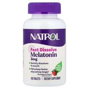 Natrol Melatonin, Fast Dissolve, Strawberry, 3 mg, 150 Tablets