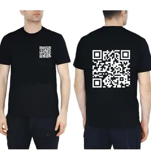 Funny "FU" QR Code Men's T-Shirt - Cotton Material, Breathable & Comfortable, Stylish Design, Unique QR Code Feature for Everyday Wear - Menswear Top Streetwear Tshirt Fashion Casual Crewneck Shortsleeve