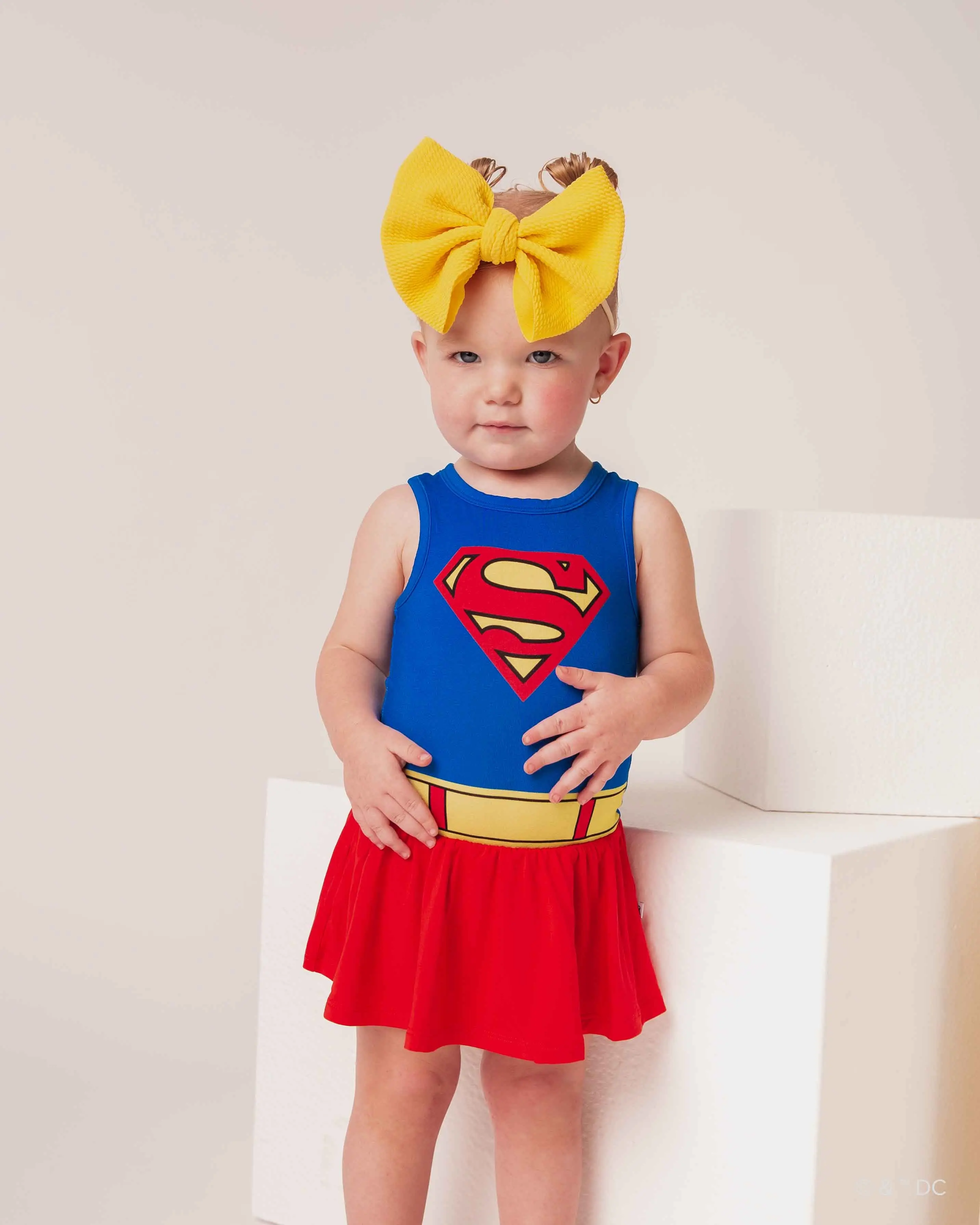SUPERMAN Racer Back Ruffle Dress