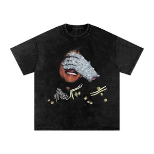 Diamond Glove Wash T-Shirt, MJ Inspired Rhinestone Graphic Crewneck, Vintage Pop King Style Pullover, Streetwear Sparkle Fashion Top, Unisex Retro Outfit