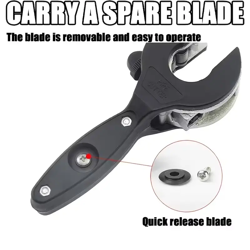 1 Ratcheting Tube Cutter, Robust Pipe Cutter for 1/4"-7/8" (8mm-29mm) Pipes, Cuts Copper, Aluminum, PPR, PE, Features 360° Rotation, Large Adjustment Range, 0.04"-0.08" Fit, 3 Replacement Steel Blades