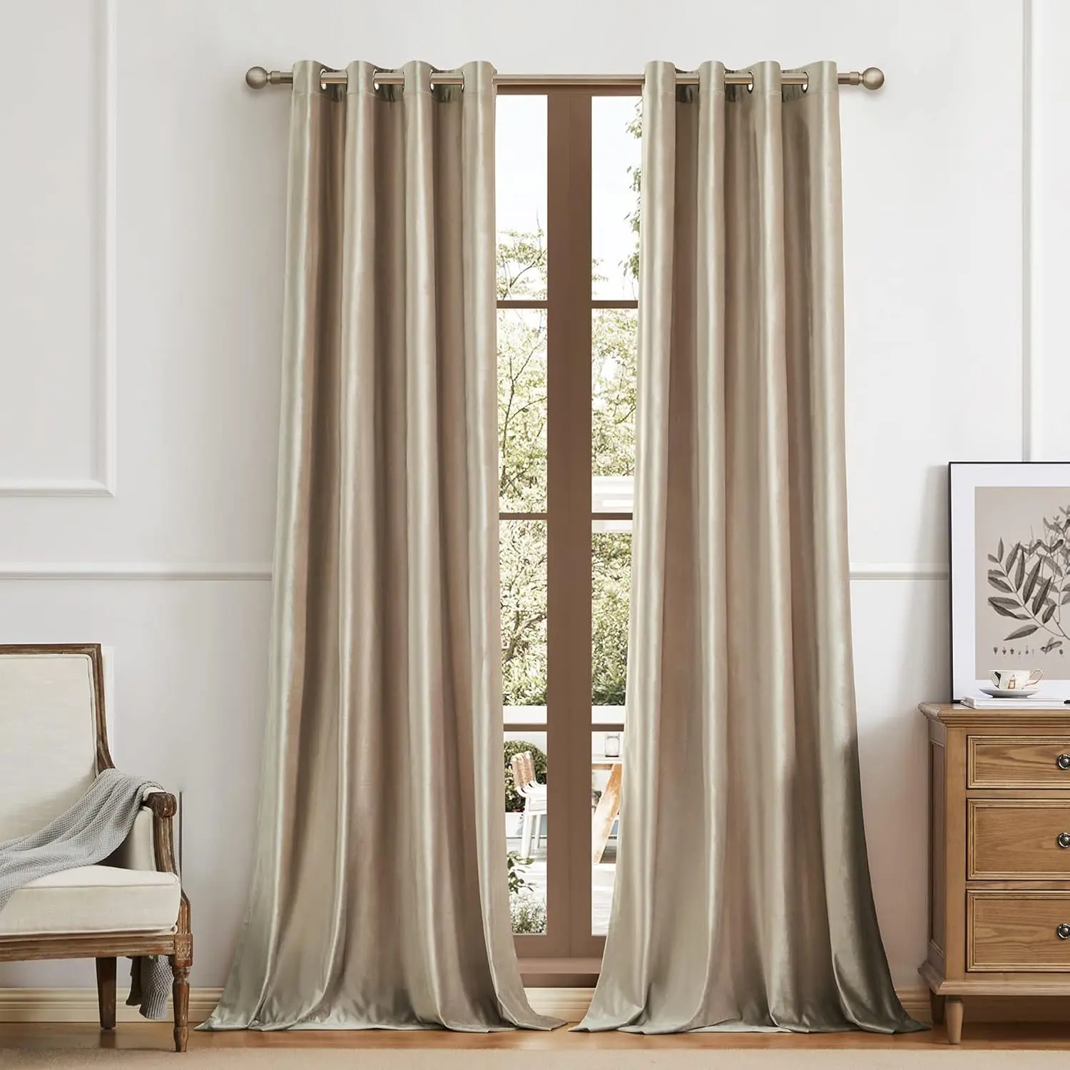 New Thick High-Grade Vintage Velvet Curtains, Fall Winter Light Blocking, Suitable for Bedroom Living Room Kitchen Balcony Hotel Restaurant, Room Decor Curtain, Home Decoration Curtain, Home Decorative Curtain