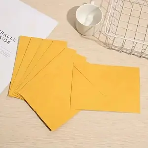 50pcs Pearl Material Student Stationery Mini Greeting Card Envelope Set, Vintage Style Cowhide Paper, Ready Stock, Western Writing Paper